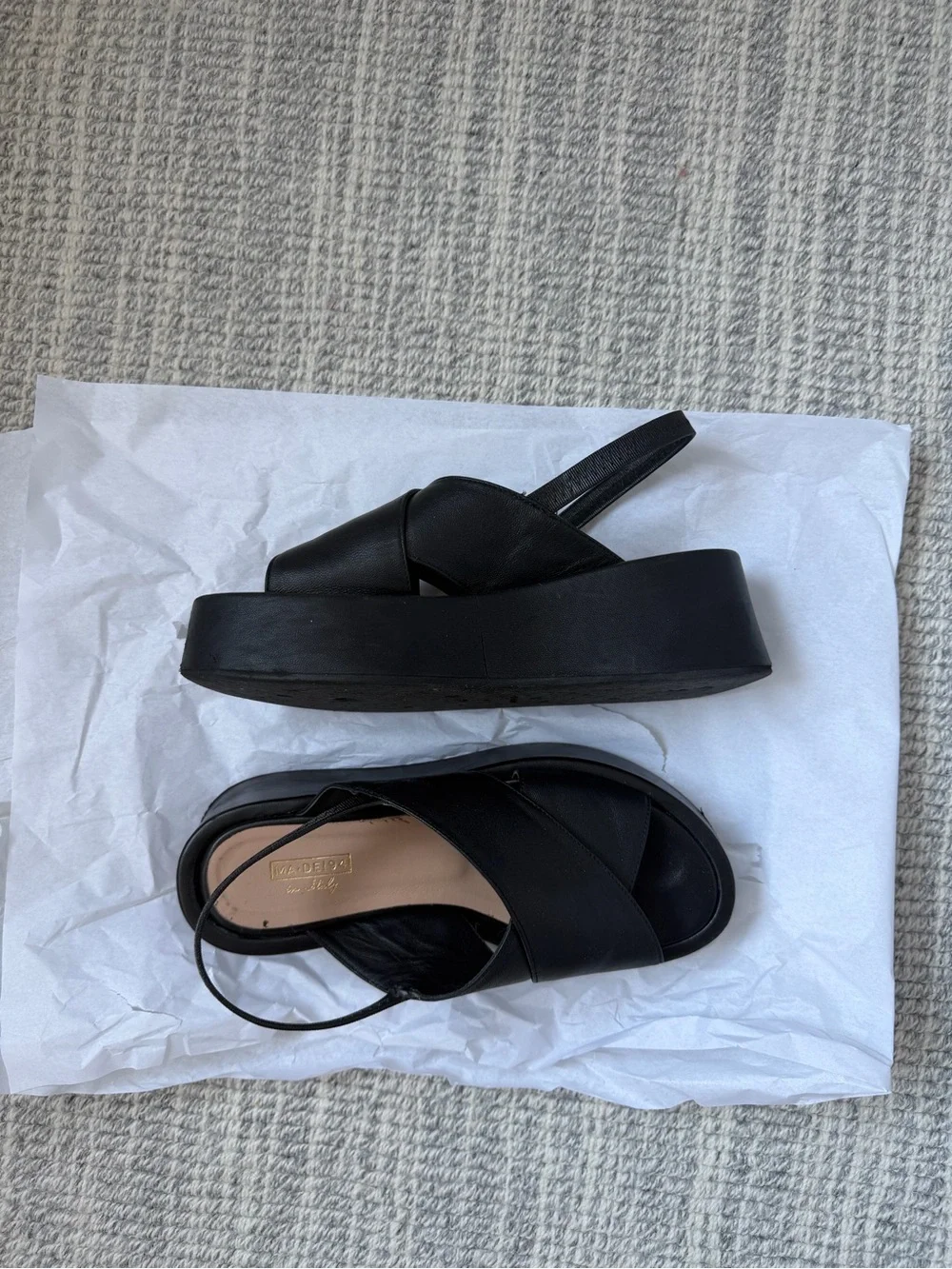 Black Platform Slingback Sandals
